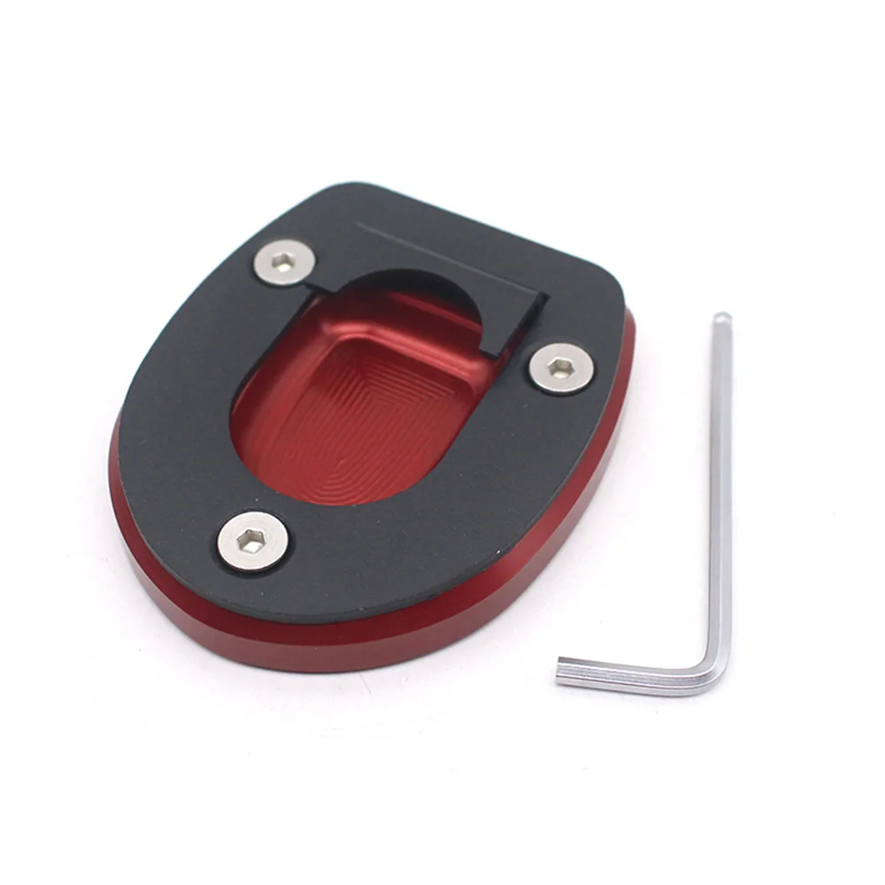 Motorcycle Side Stand Enlarger Kickstand Enlarge Extension Plate for Vespa GTS 250 300 2013-2020(Red)