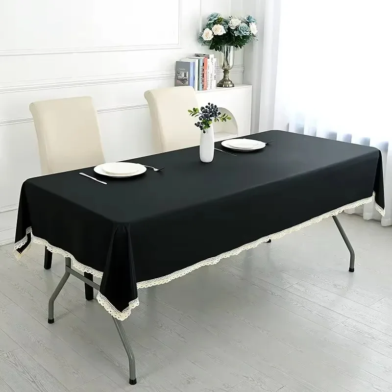 Thick Solid Tone Table Cover, Rectangular Faux Lambskin Mat for Hotel & Household Decor
