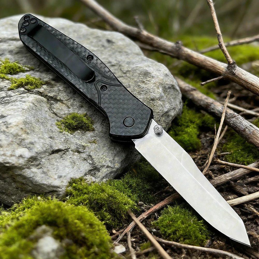 

Тактический складной нож для кемпинга, рыбалки, выживания в дикой природе и охоты, лезвие D2, карбоновая рукоять, EDC, для активного отдыха