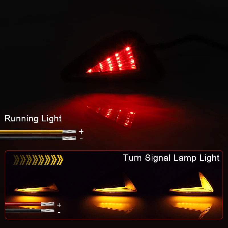 Motorcycle LED Turn Signal Light Flush Mount Blinker Smoke Indicator Lamp 12V Red White Daytime Running Yellow Flowing Light