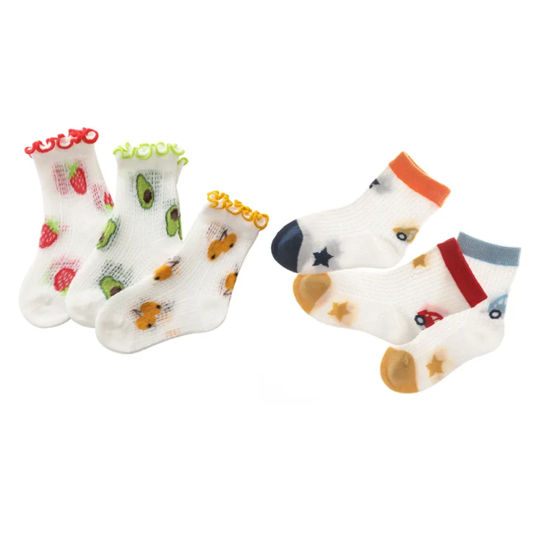 3 paare/los neue Baby Kinder socken Sommer dünne Cartoon Jungen und Mädchen Babys ocken