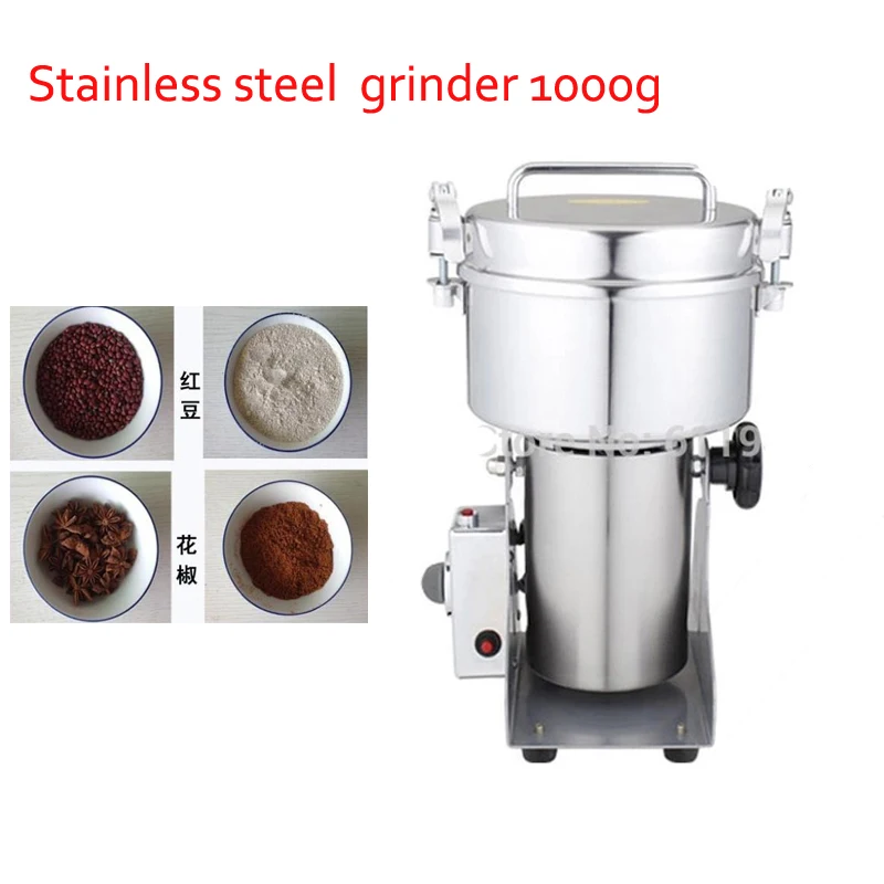 Stainless steel Pepper Grinder Chinese medicine grinder 1000g Swing Grinder High Power 3100w Small Powder Mill with High Speed