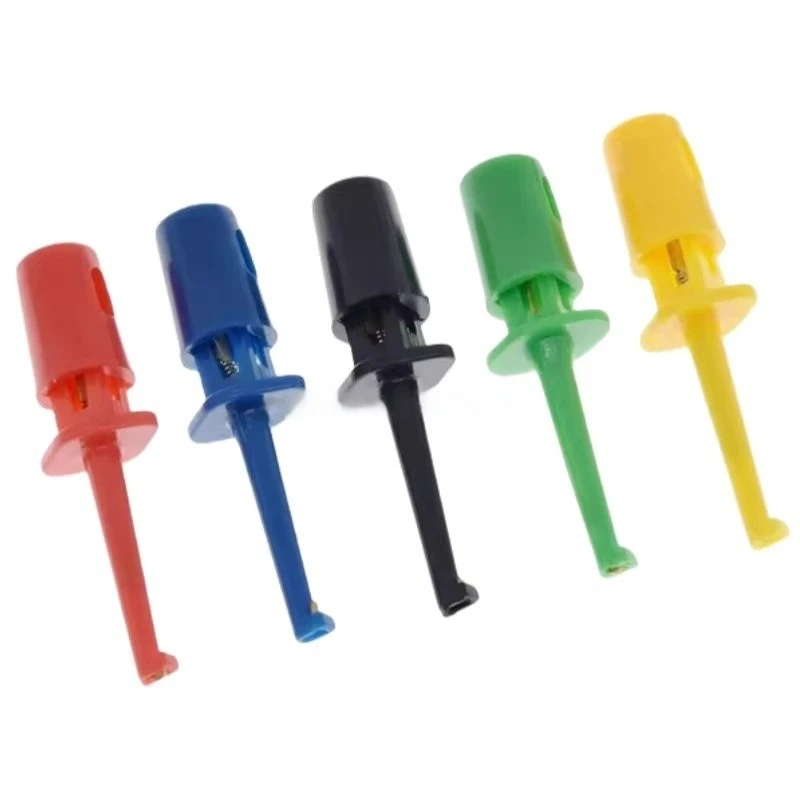 5PCS Mini/Large Single Test Hook Clip Test Probe For Electronic Testing IC Grabber Large Round Crocodile Clip Hook Test Clip