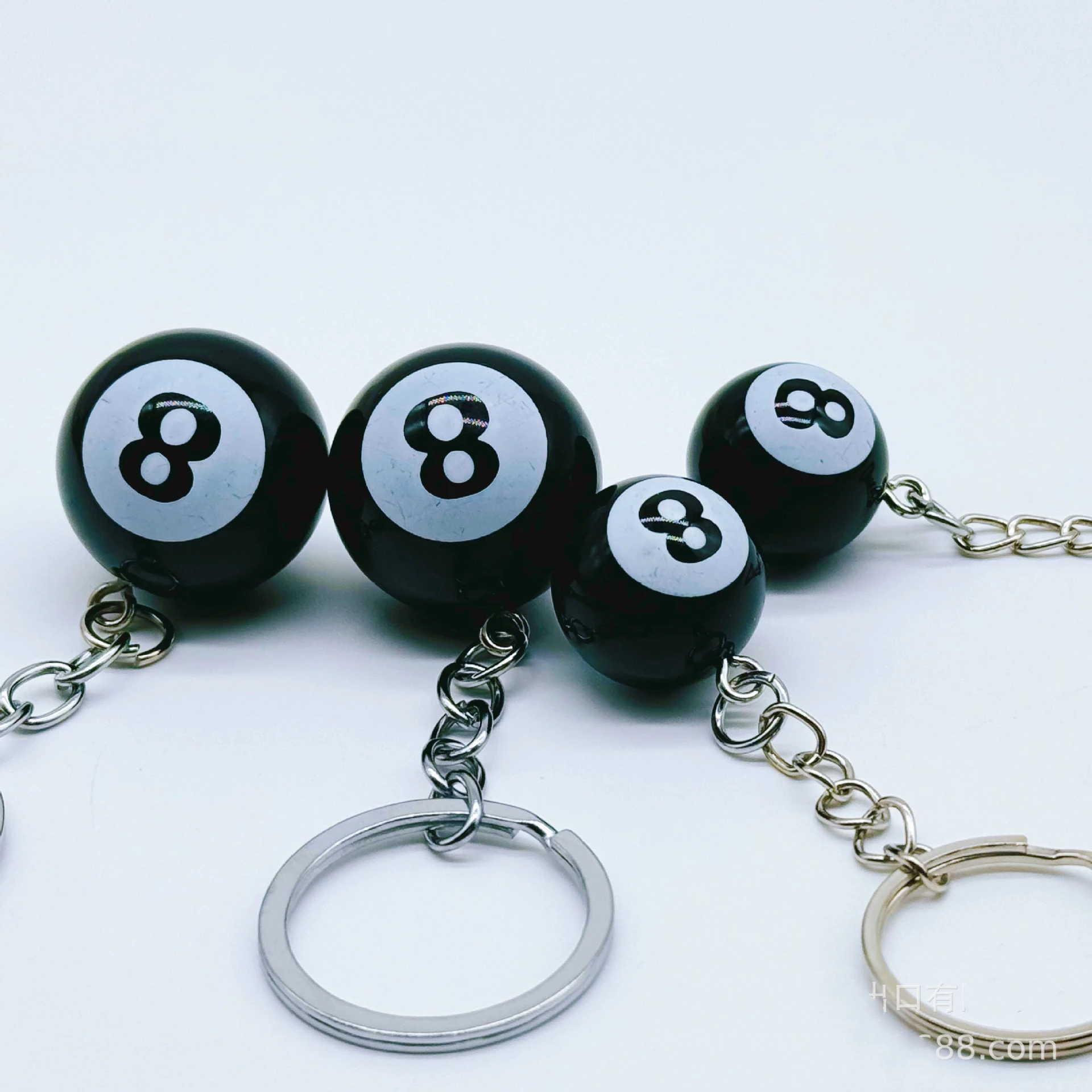 3D Black No 8 Billiard Keychain Mini Ball Pendant Key Ring Resin Keyring Bar Table Decoration Jewelry Sports Game Souvenir Gifts