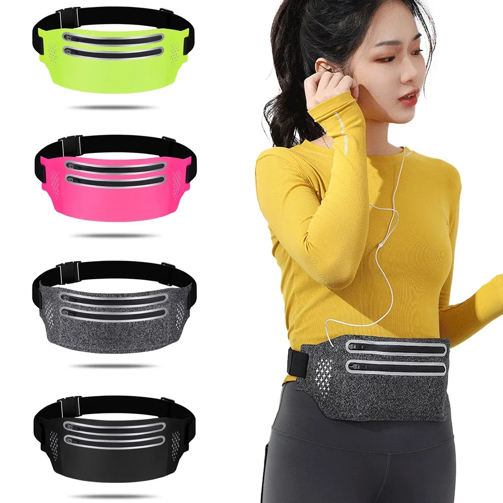 Fanny Pack Bulk Waist Bag Adjustable Belt Exercise Waist Bag Running Waist Pack 2 Zippers Women Men Travel Running Phone Sports