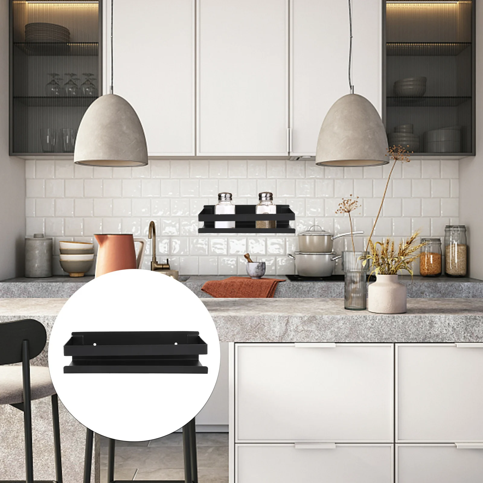 

Stainless Steel Spice Rack Rectangular Kitchen Shelf Wall-Mounted Metal Organizer For Narrow Containers Punching Storage Rack