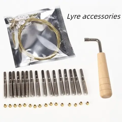 Harp Repair Parts Professional Lyre Piano Strings and Nails String Instrument Adjustment Accessories Harp Tool Combination Set