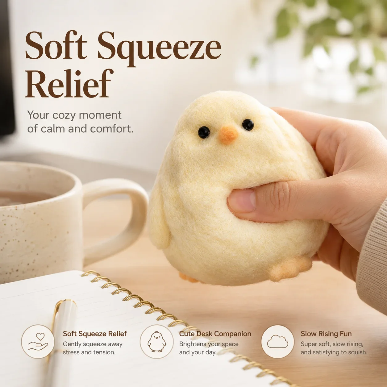 Cute Chick Squishy Toy Soft Hen Slow Rebound Fidget Decompression for Stress Relief