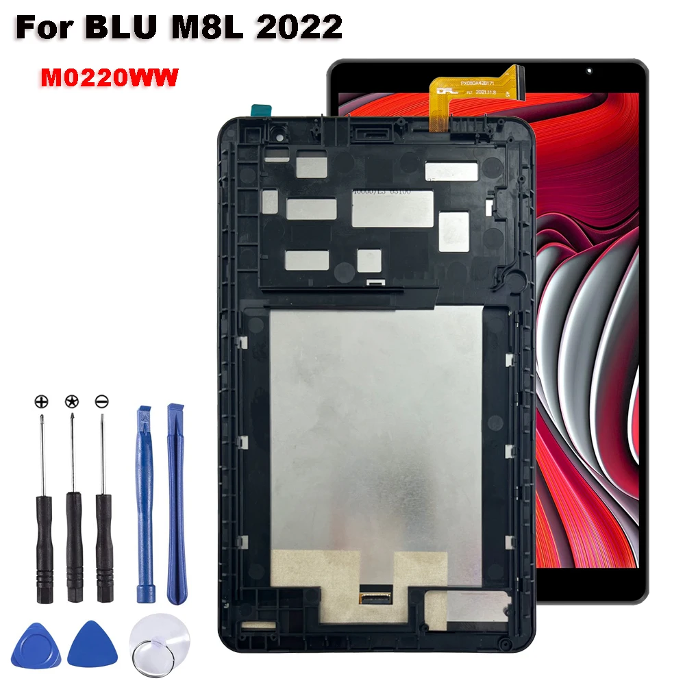 

Ori For BLU M8L 2022 M0220WW 8.0" LCD Display Touch Screen Digitizer Glass Assembly With Frame Repair Parts