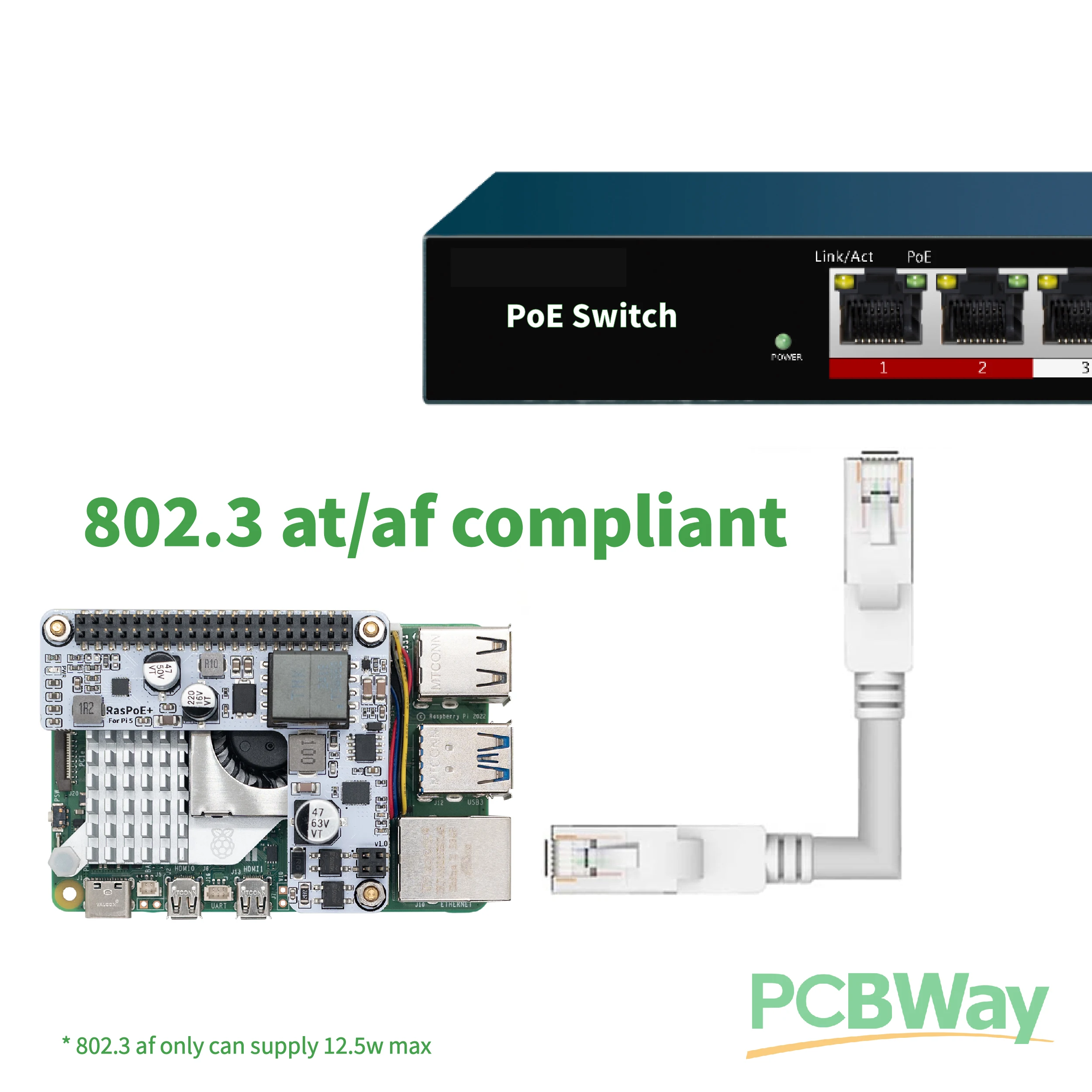 Imagem -05 - Chapéus Isolados para Raspberry pi Raspberry pi Pcbway Gnp-rp01 802.3at 5.1v 4.5a Refrigerador Ativo