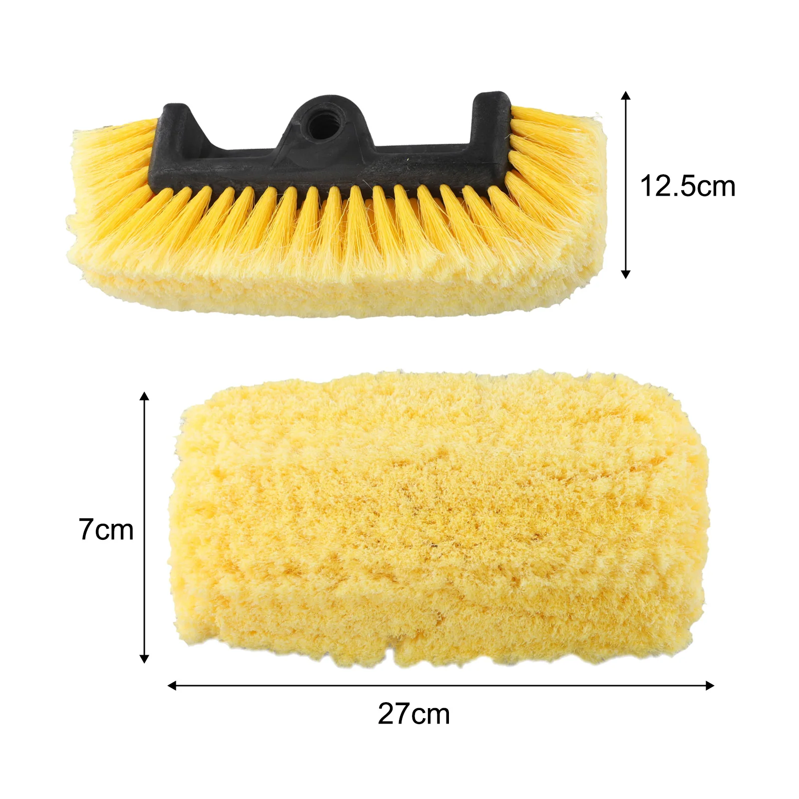10 Inch Flow Thru Brush Head For Car For RV Truck Boat For Camper Washing Soft Bristles 34 Male Threaded Pole Compatible