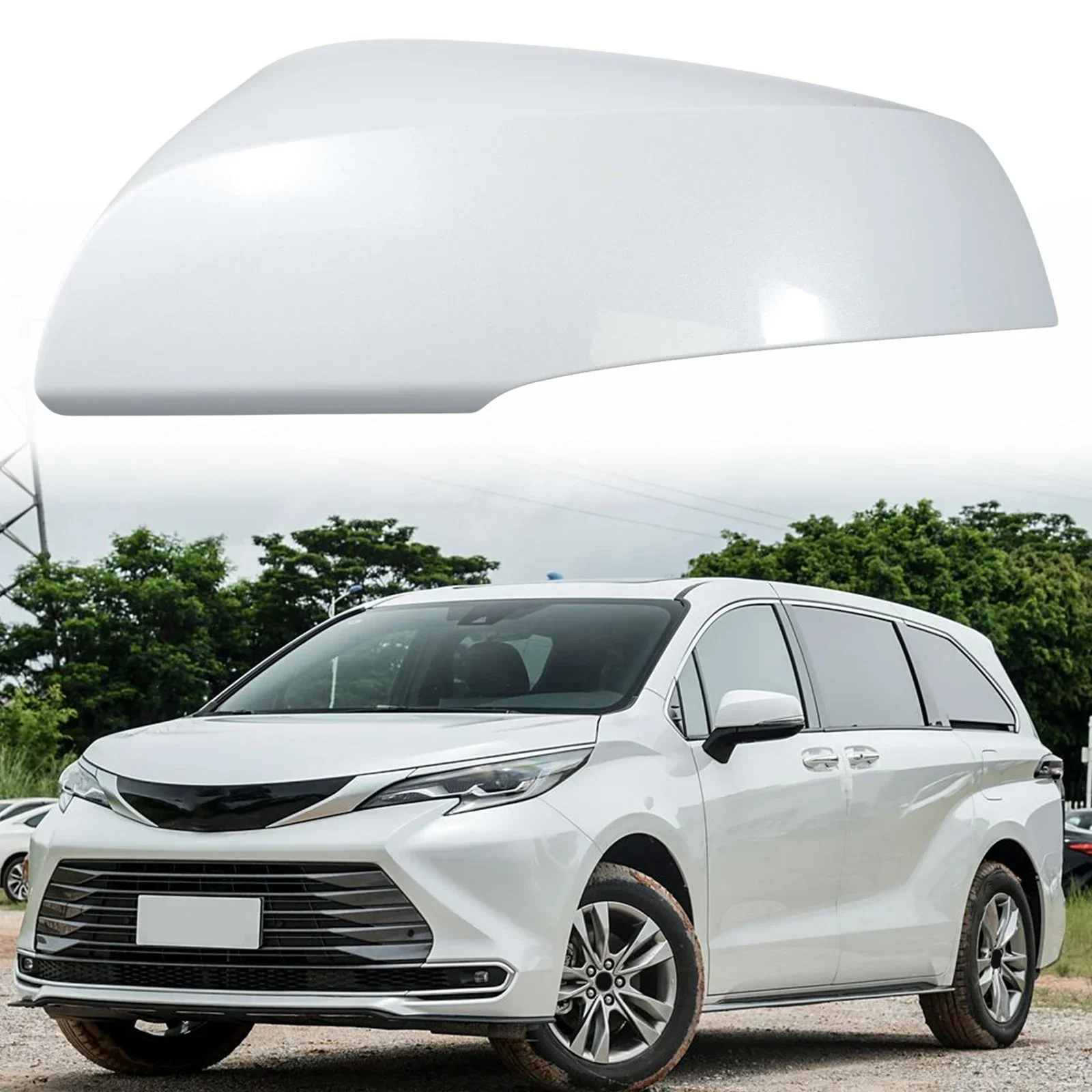 غطاء مرآة الجناح الجانبي لؤلؤي أبيض غلاف الرؤية الخلفية يتحمل شروط الطقس لاستبدال مرآة الرؤية الخلفية