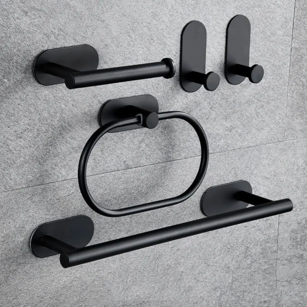 

4/5Pcs Stainless Steel Bathroom Hardware Set Rustproof Wall Mount Towel Bar Easy To Install Anticorrosion Bathroom Towels Rack