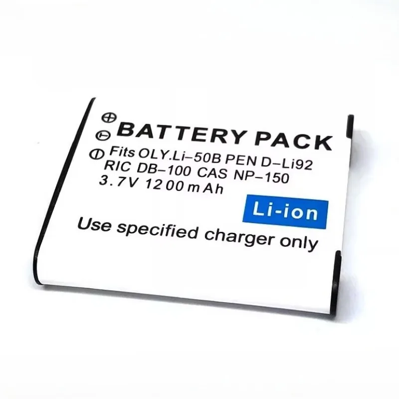 High Quality New Li-50B Camera Battery 3.7V 1200mAh for Olympus D-Li92 NP-150 DB-100 SZ20 XZ10 TG850 U6010 with Charger