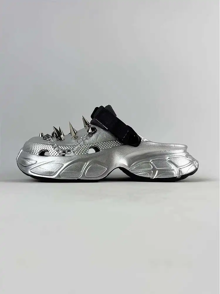 

Garden shoes Men's Summer Outdoor Clogs 2025 Style High-End Non-Slip Height Increase 5cm Thick Sole Couple Closed-Toe Slippers