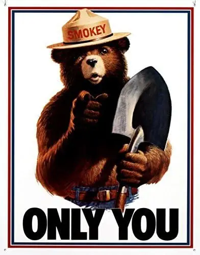 Unoopler Poster Discount Smokey Bear - Only You Tin Sign 8X12 sign