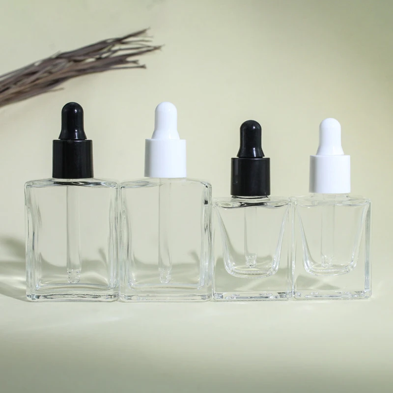 10/15ml Empty Dropper Bottle Frost Essential Oil Glass Clear Liquid Drop Massage Pipette Refillable Original Solution Subpackage