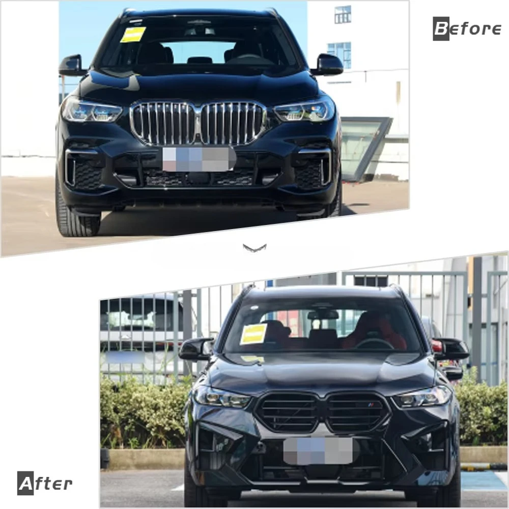 For X5 G05 to X5M F95 LCI Car Body Kit with Exhaust Bumpers & Headlights PP Material Perfect Match Retrofit Upgrade