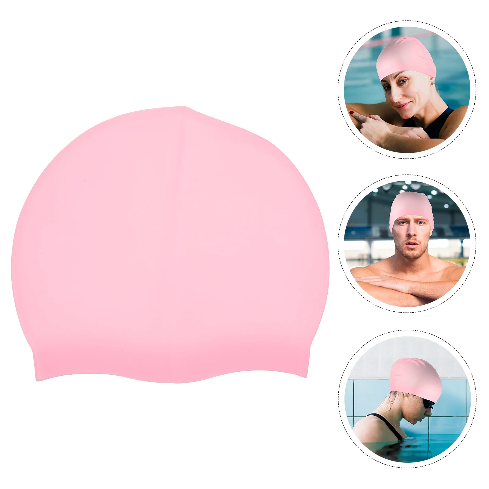 

Pu Swimming Cap Bathing Adult Large Women Outdoor Silicone Caps for Pink Miss Man