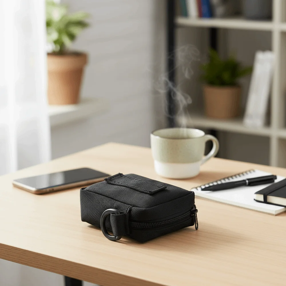 

Однотонная поясная сумка из прочного материала, легкая, многофункциональная, с множеством карманов, в простом стиле, сумка-аксессуар.