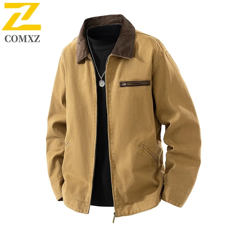 

Men's Comfortable Cotton Jackets Wear Resistant Versatile Camping High Quality Walking Trench Coat Cycling Minimalist Chaqueta