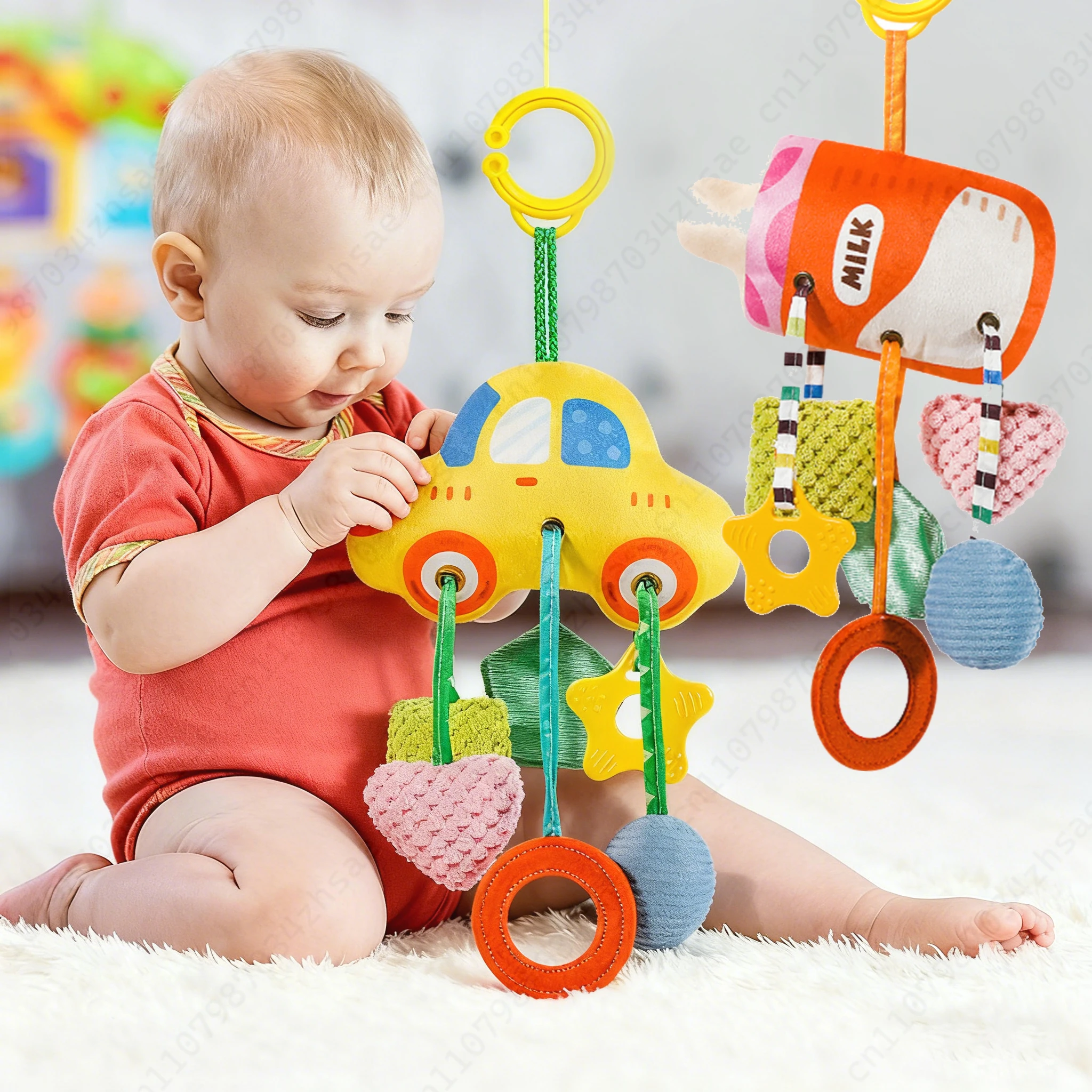 Newborn 0-12 Months Baby Plush Stroller Toys Baby Rattles Mobiles Cartoon Animal Hanging Bell Educational Baby Toys Speelgoed