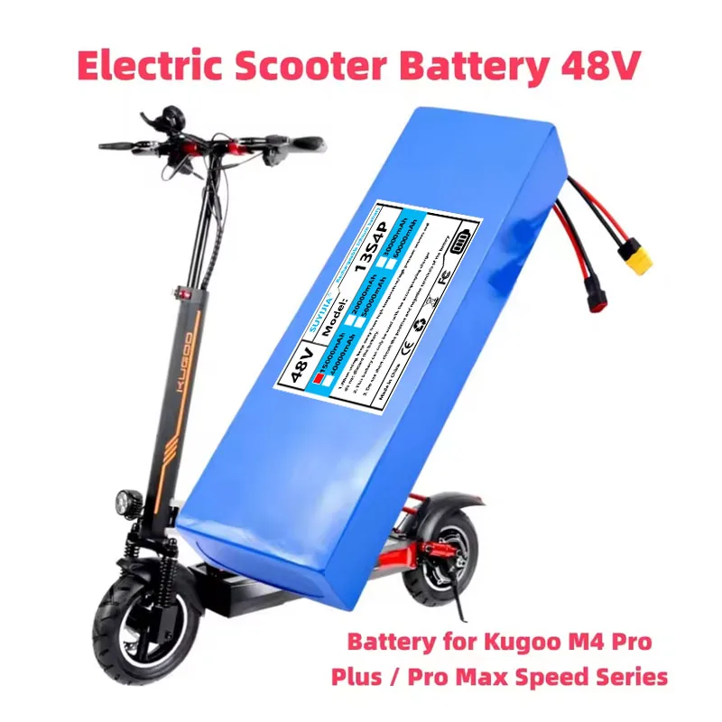 48V 15000mAh  13S4P 18650 Lithium Battery with BMS Suitable for Kugoo M4/M4 Pro/Max Speed To Replace Built-in Batteries