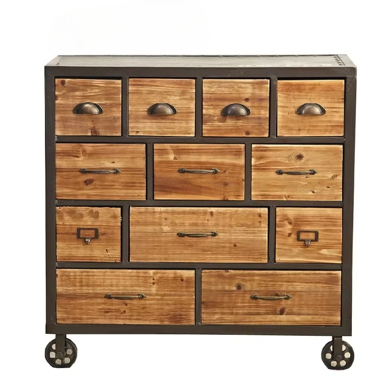 

Wooden chest of drawers, bedroom or living room bar furniture, on wheels, for clothing storage or bar