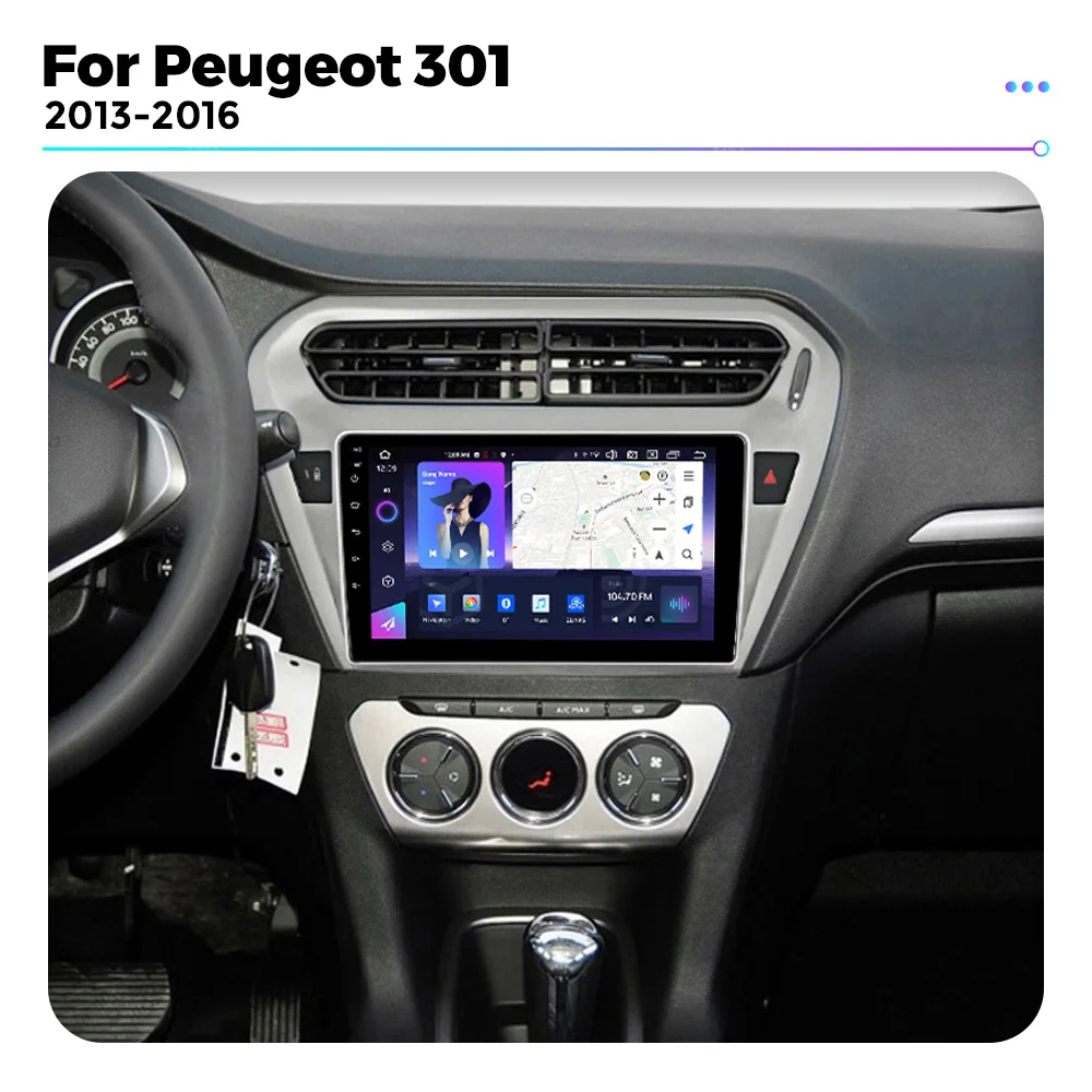 Unidad central de autoradio Android 13 para Peugeot 301 para Citroen c-elysee CElysee 2012 - 2016 reproductor Multimedia de Radio de coche para Carplay