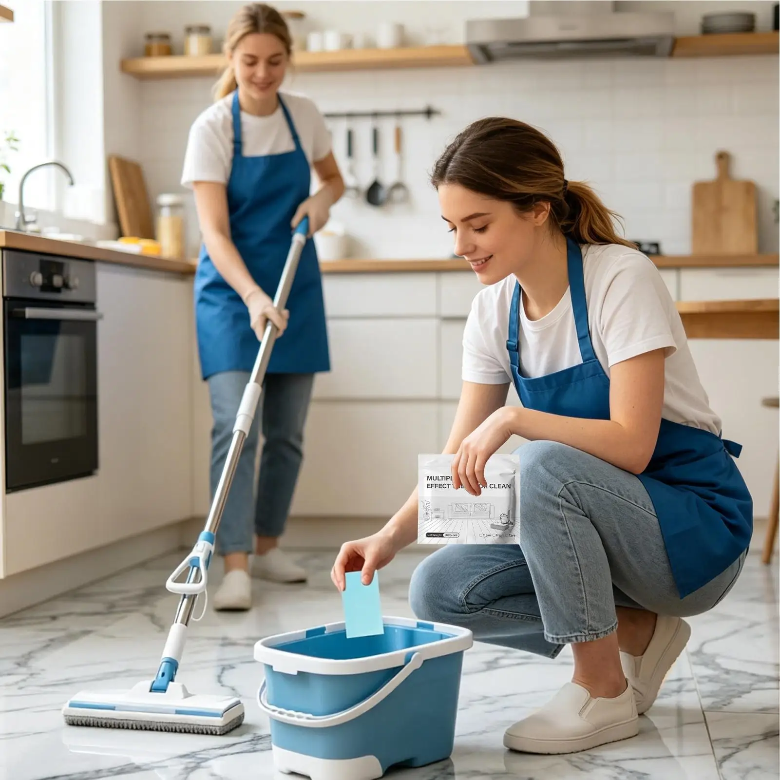 Dissolvable Floor Cleaning Tablets Pre Measured Multi Surface Deep Clean Strips For Tile Wood Marble Household Floor Stain