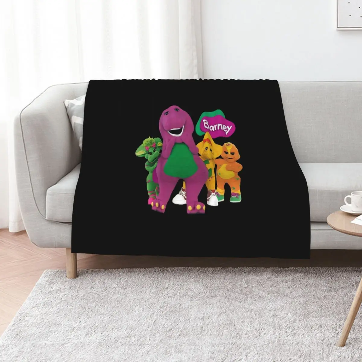 

Barney (Barney & Friends) Throw Blanket Thermal Travel Hairy Flannel Blankets