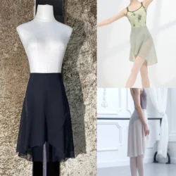 Delantal de leotardo de Ballet para mujer adulta, falda larga de gasa colorida, Ropa de baile de práctica diaria de alta calidad