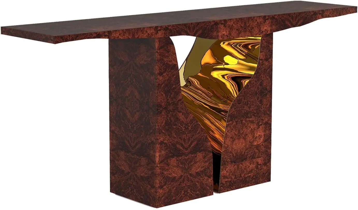 Solid Wood Entrance Table Against Wall Creative Entrance Table Center Table for Living Room(F)