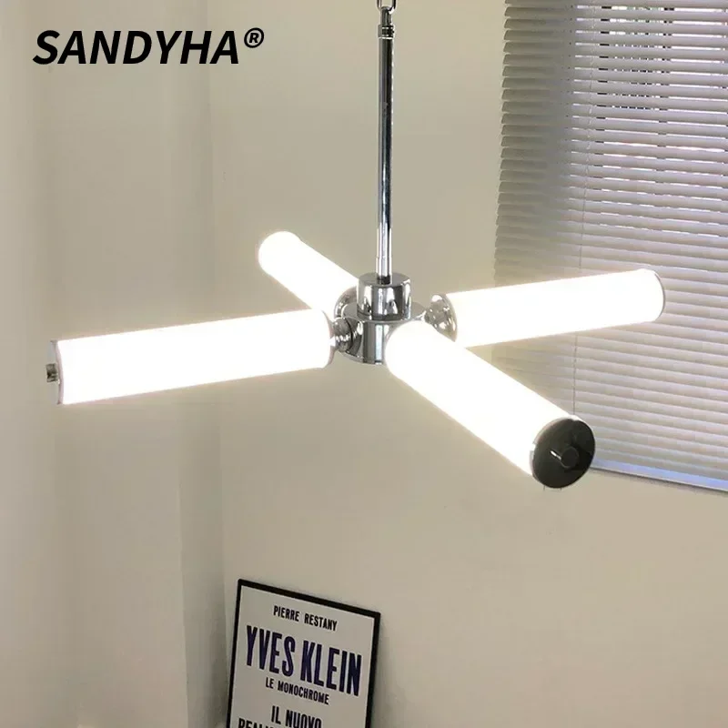 

SANDYHA Modern Home Decor Hanging Chandelier Minimalist Electroplating Led Lamp Living Room Dining Bedroom Lighting Fixture