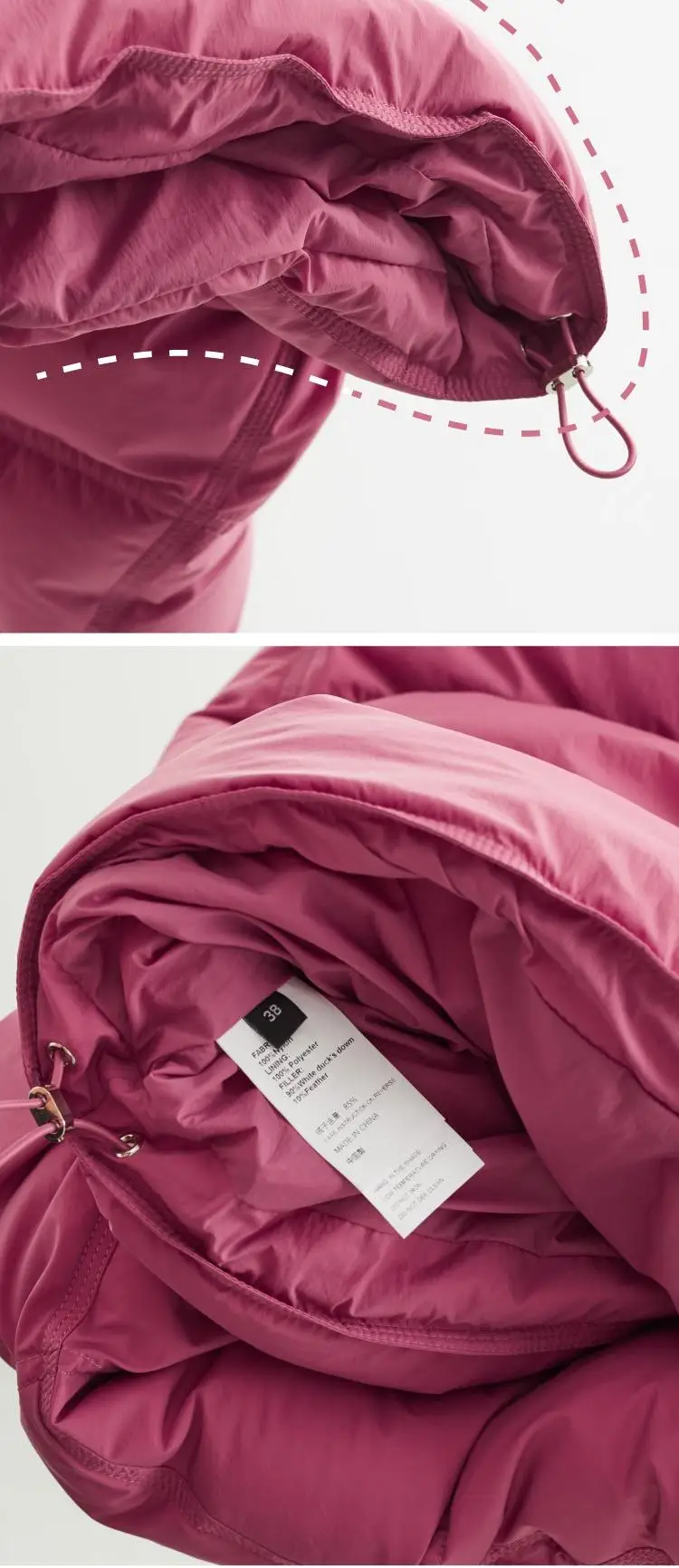 Collarless Short down Jacket, Petite Size, 90% White Duck down Puffer Jacket, Thickened Women's Coat