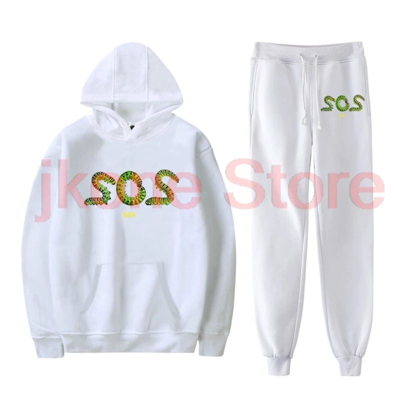 SZA SOS Deluxe Caterpillar Merch Hoodies Jogger Pants Sets For Women/Men Unisex Casual Streetwear Sweatshirts Sets