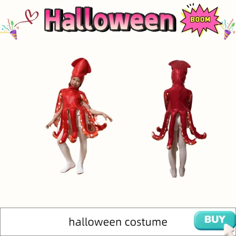 Halloween Kids Costume: Ocean Creature Cute Squid Onesie Fancy Dress
