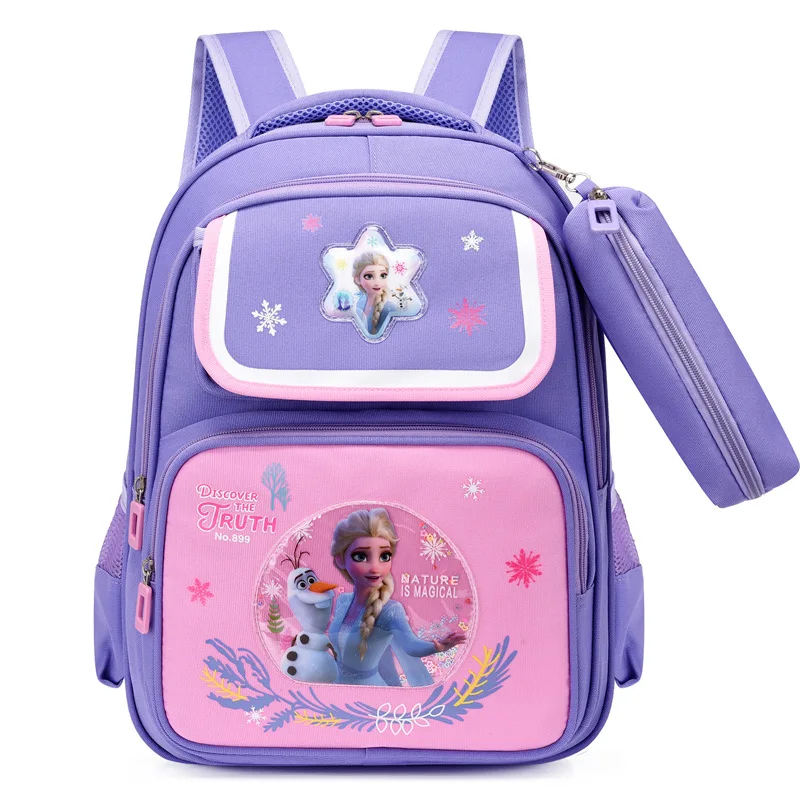 Disney Frozen School Bags For Girls Boy Spider Man Primary Student Shoulder Orthopedic Backpack Grade 1-3 Large Capacity Mochila