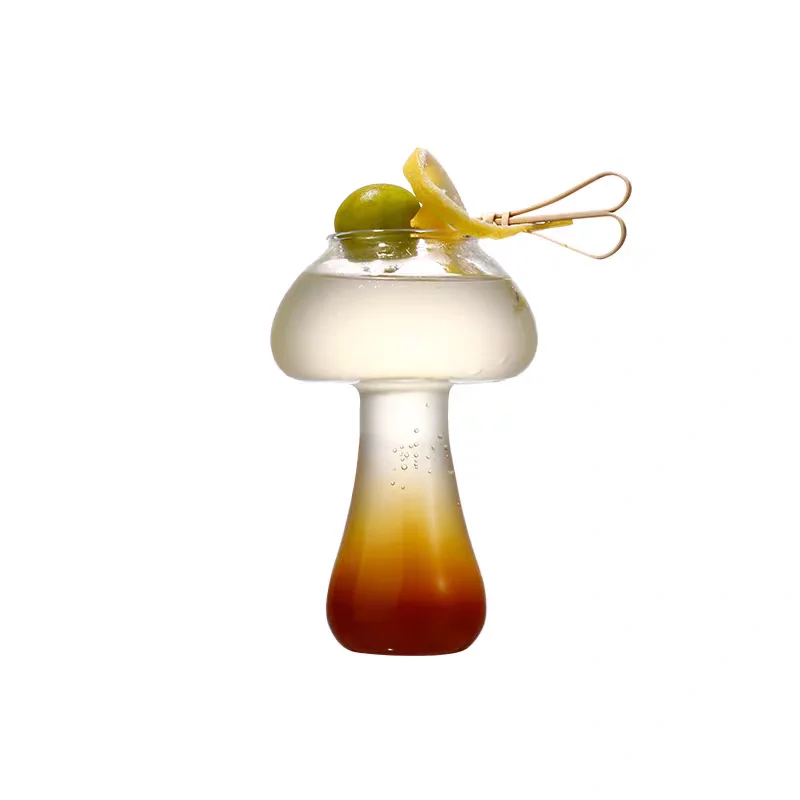 

Mushroom Cocktail Glass Cup with Straw For drinks Beer Creative Clear Wine Glasses Coffee Cups Drinkware Bar Accessories