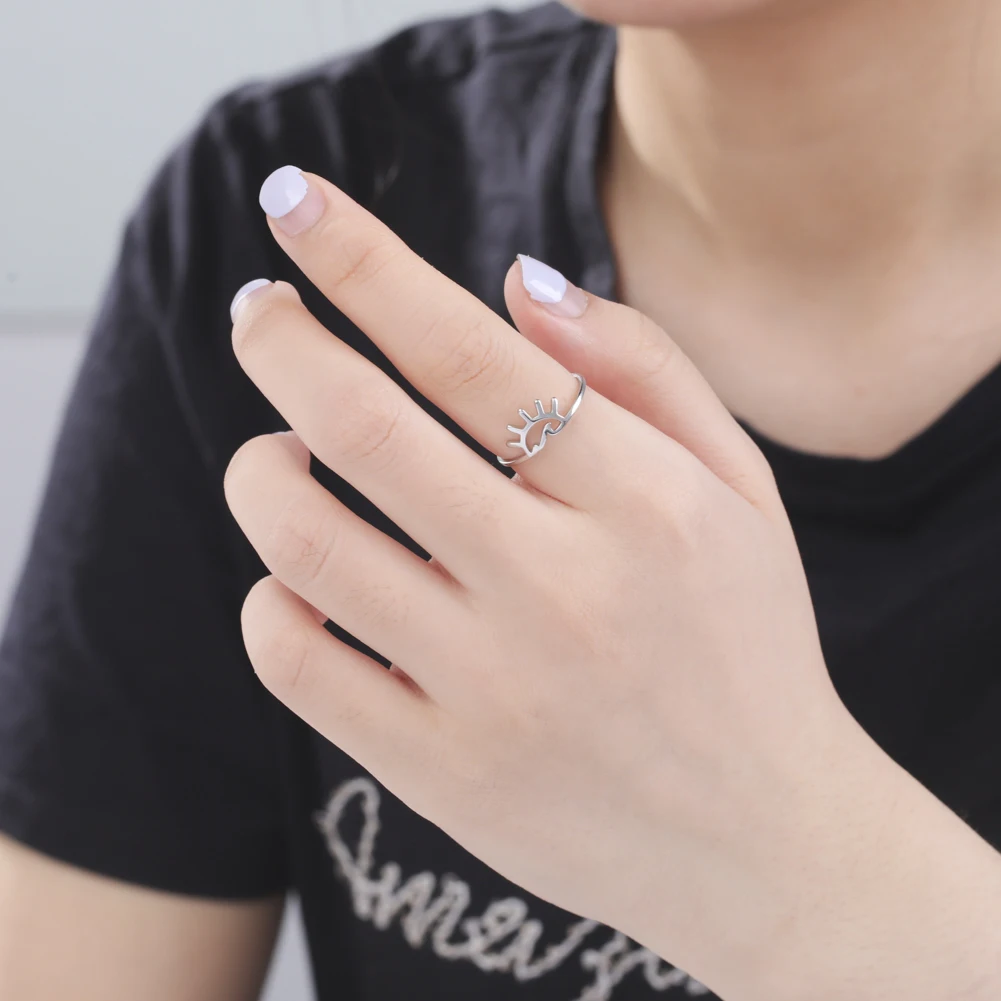Lucktune Einfache Meereswellen-Ringe für Frauen, Edelstahl, trendige geometrische Ozean-Surf-Fingerringe, Schmuck, Hochzeit, Muttergeschenke – Detail 39