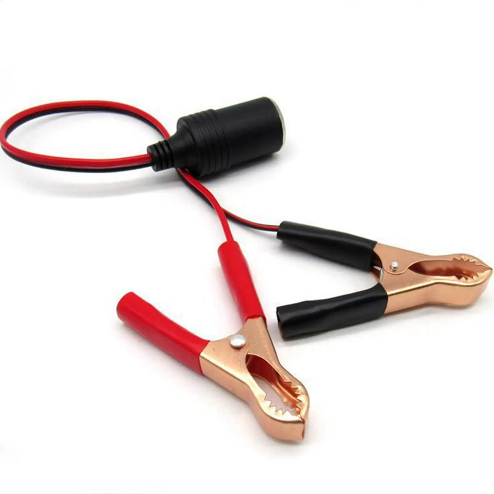 Heavy Duty Battery Clamp to Car Socket 12V Adapter Plug with Cable For Air Compressor Inverter RV Truck, Reliable Power Source