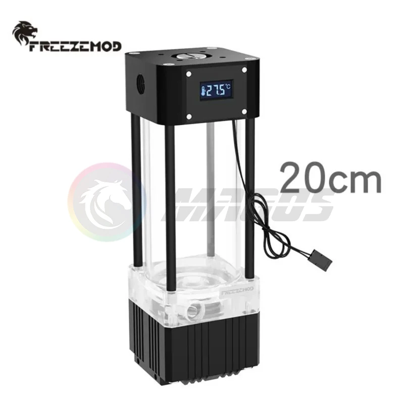 FREEZEMOD 水冷ポンプ一体型リザーバー デジタルディスプレイ付き FREEZEMOD AIO ポンプ + 温度表示付きリザーバー、水タンクレスコンボ