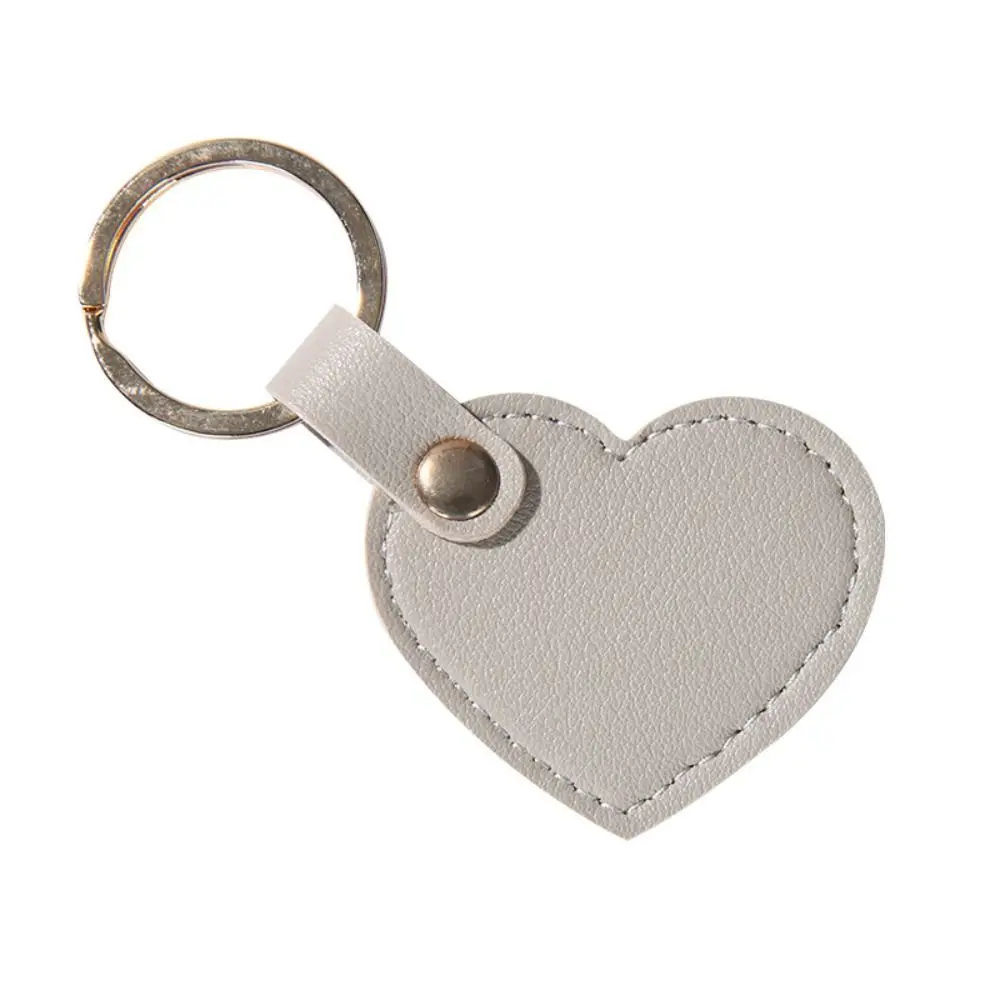 Charm Car Key Holder Heart Shape Keychain Fashion Simple Leather Heart Keyring Pink PU Colorful Pendant Kids