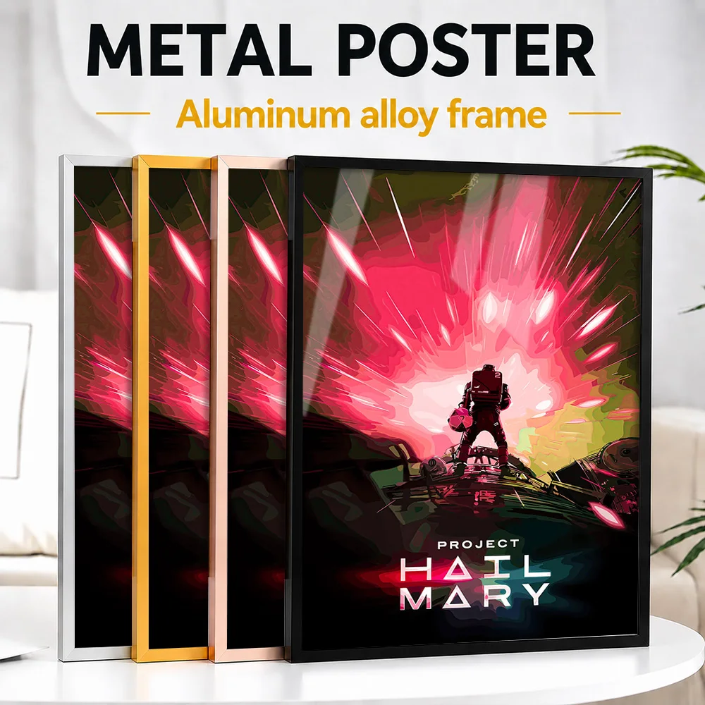 Project Hail Mary Astronaut Framed Aluminum Metal Poster Customized Cosmic Perspective Wall Art For Dreamers Decorating Office