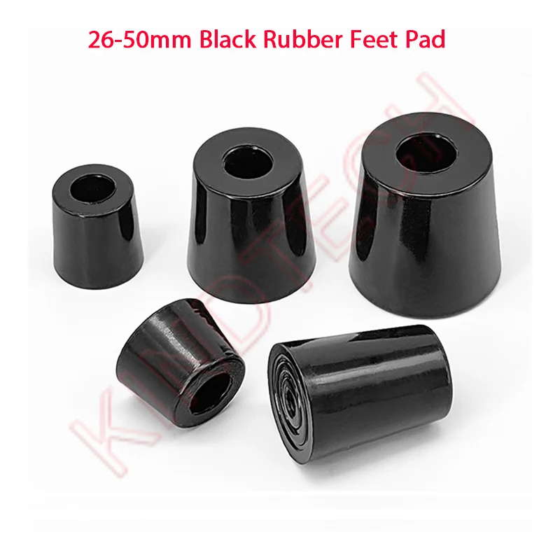 Black Rubber Feet Pad Dia 26mm~50mm Chair Furniture Leg Pad Speaker Shock Stand Absorber Non-slip With Gasket Floor Protector