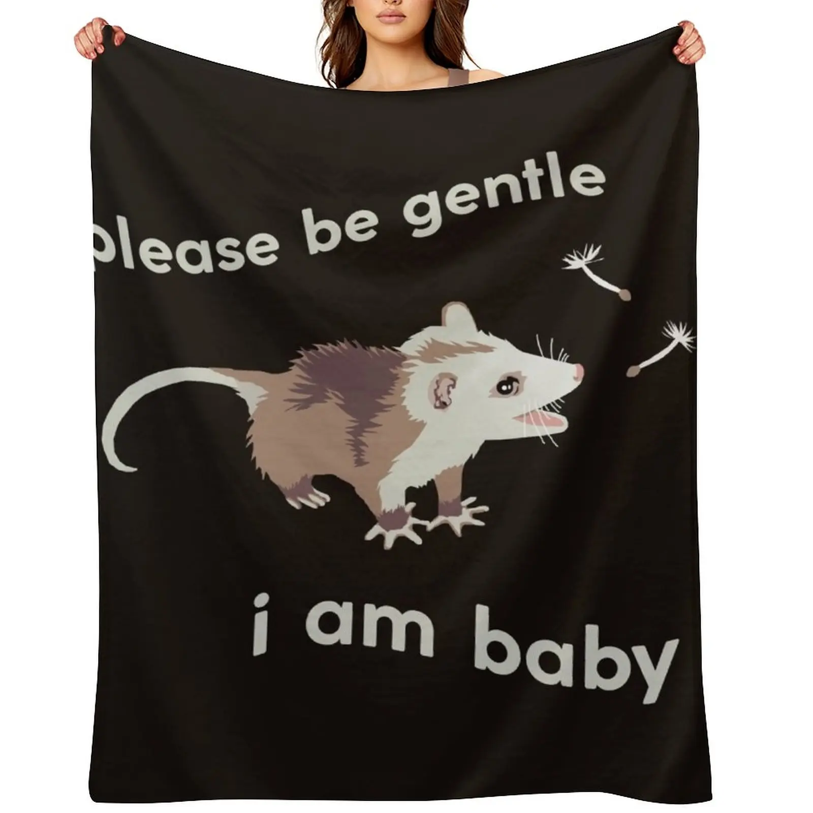 

Please Be Gentle, I Am Baby Throw Blanket Thins heavy to sleep Furry Quilt Blankets