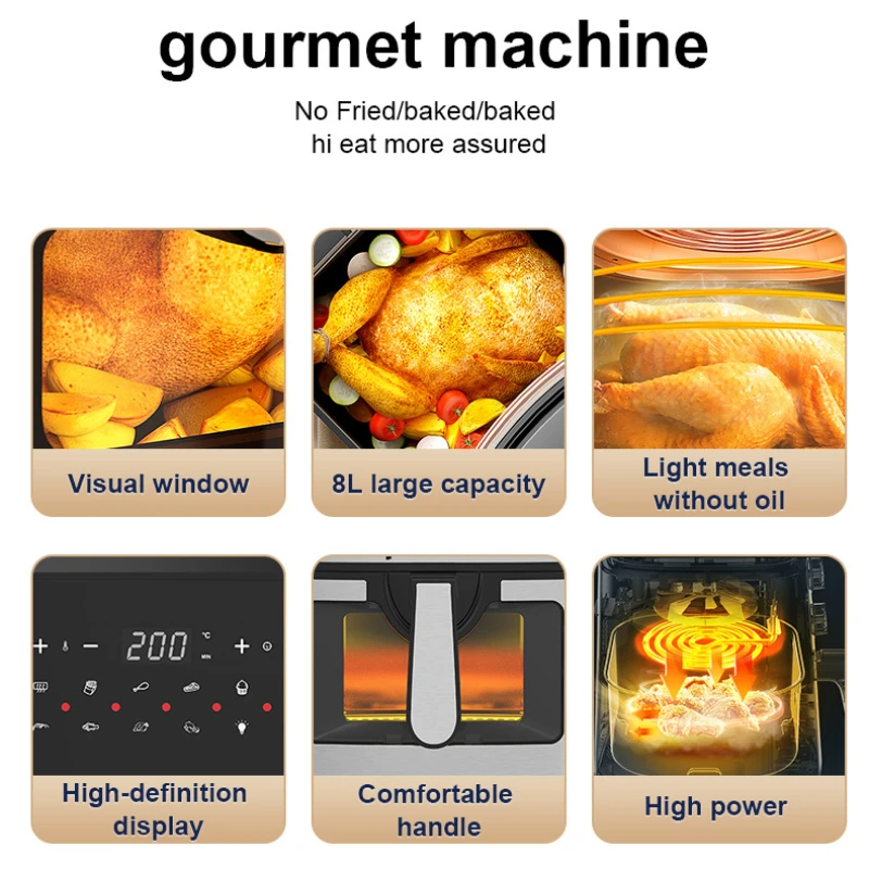 12L Intelligent Air Fryer, Large-capacity Electric Oven, Double-pot High-end Automatic Electric Frying Pan. 에어프라이기