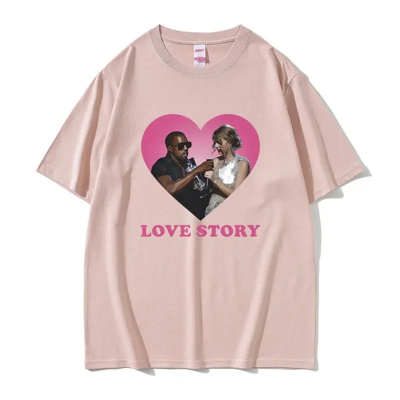 Camiseta con estampado de rapero Kanye West para hombre y mujer, camisa de gran tamaño con estampado de la cantante Taylor Love Story, ropa de calle de Hip Hop