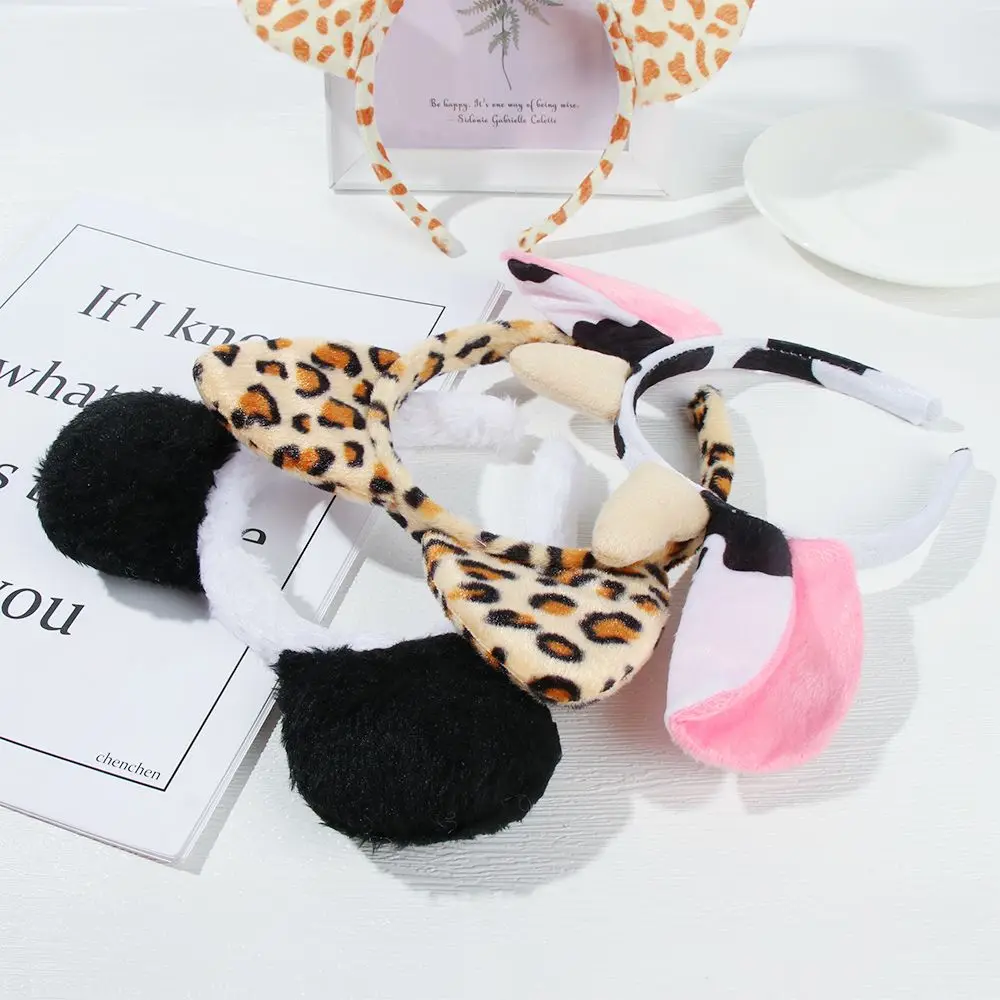 Halloween Christmas Dog Zebra Cartoon Plush Hair Band Animals Ears Headband Hair Accessories Party Supply