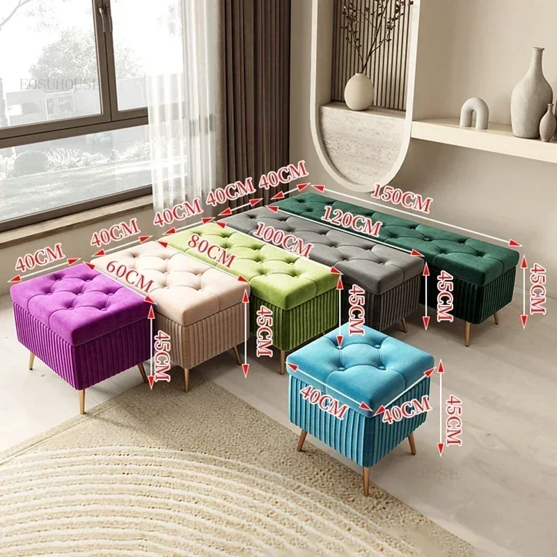 Italian Fabric Ottomans Home Living Room Sofa Bench Creative Doorway Corridor Shoe Changing Stools Fitting Room Storage Stool